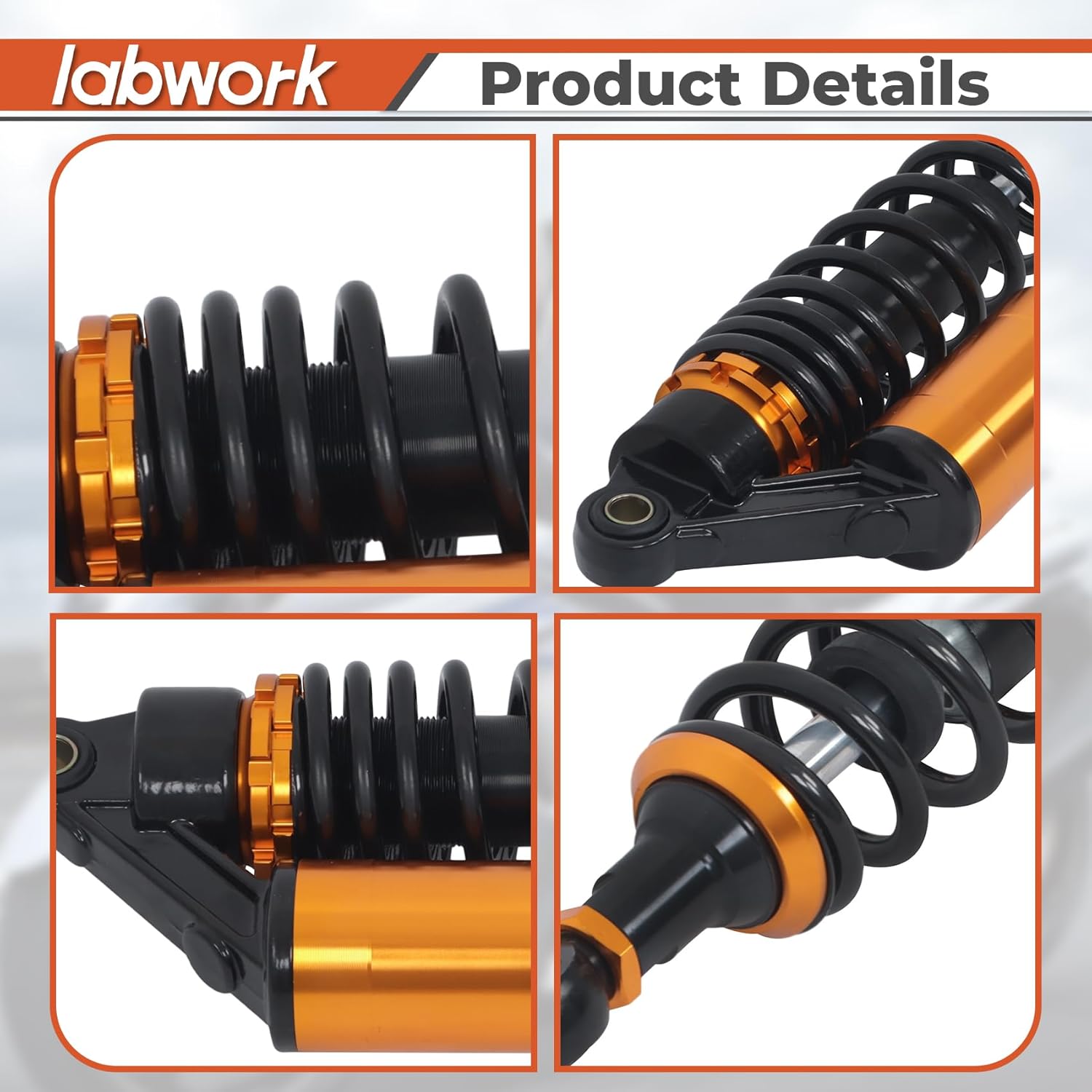 labwork Universal 12.5 Inch 320mm Rear Adjustable Suspension Air Shock Motorcycle Absorber Replacement for Honda CB750 CB1300 Replacement for Yamaha