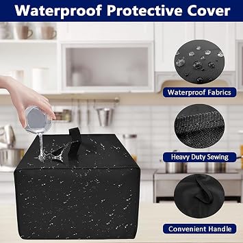 Cocktail Machine Cover Waterproof, Dustproof Cocktail Maker Protective Cover with Pocket, Drink Maker Covers for Cocktails Capsules (Black)