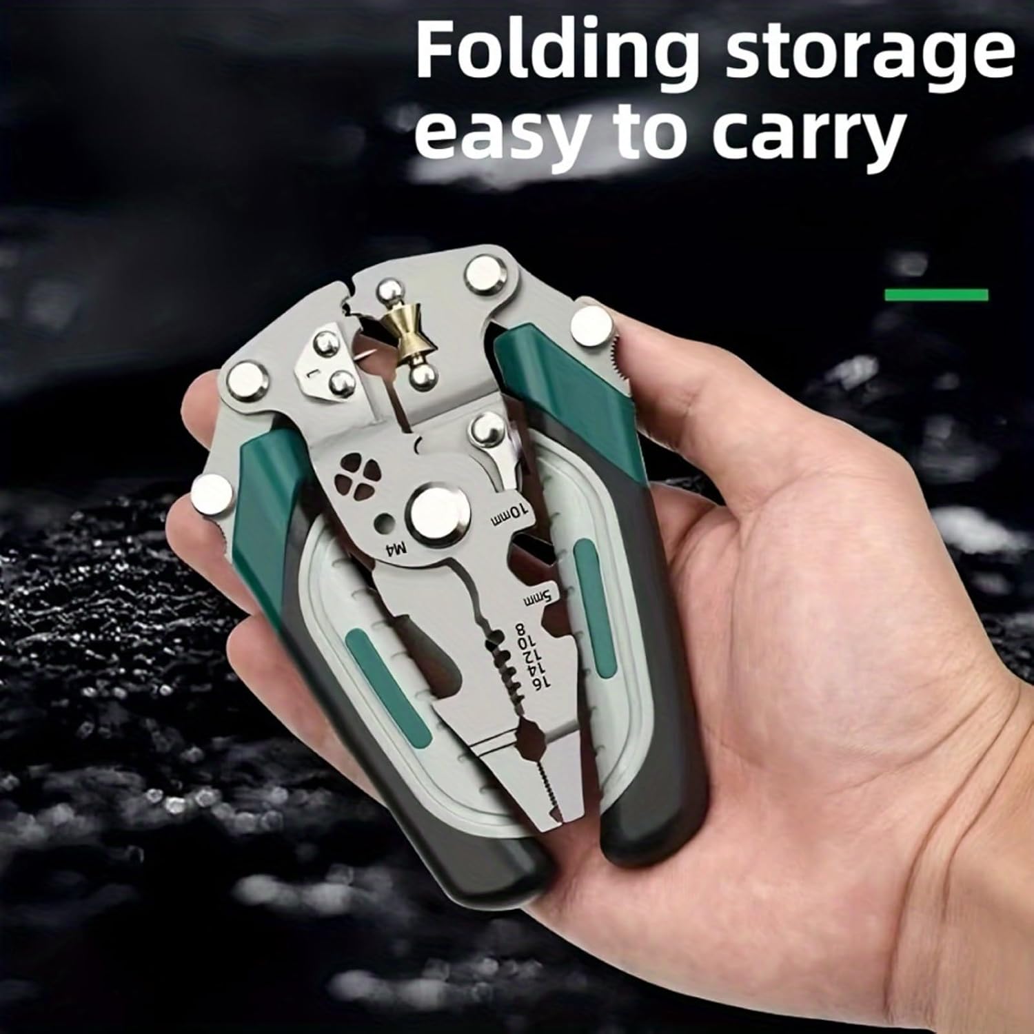 18 in 1 Multi Tool Multifunctional Folding Pliers Heavy-Duty Collapsible Electrician's Wire Stripper, Crimper & -Grade High Carbon Steel Tool Suitable for All Electrical Work, Precision Wire Strippin