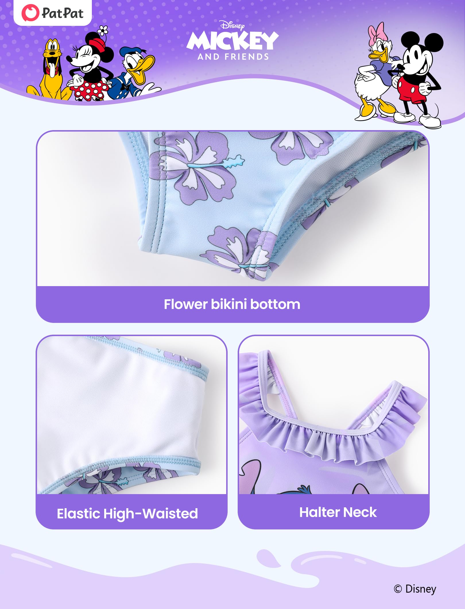 Disney Mickey and Friends Mädchen Rashguard Sommer Badeanzug