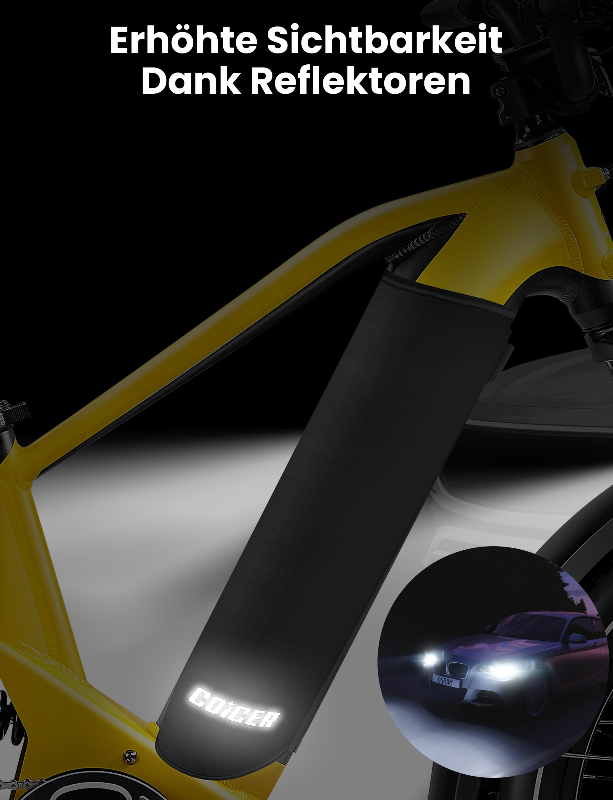 COICER E-Bike Akku Schutzhülle 28-45 cm Umfang Transportschutz Schutz, Ebike Schutz für Mehr Reichweite, Universale Passform, Fahrrad Abdeckung für Integrierte E bike Akkus