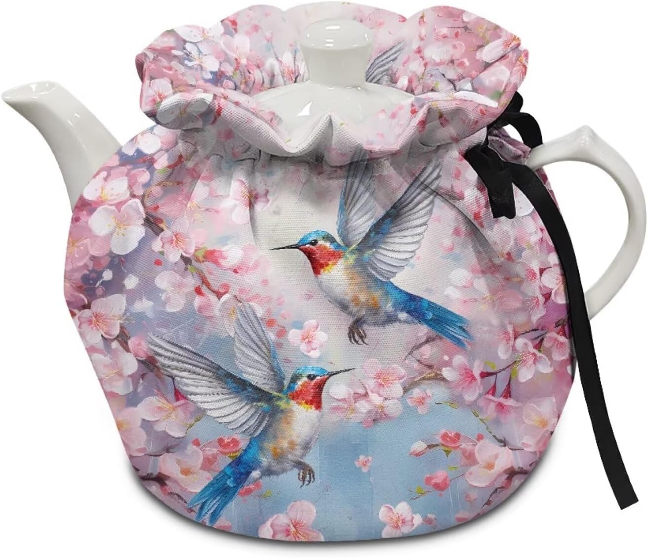 Cute Hummingbird Tea Cozy Kettle Cover | Dome Shaped Large Teapot Cozy | Handmade & Strong Fabric Materials | Great Gift for Tea Lover