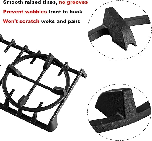 Miniatura 5 de Anillo de wok, anillo de soporte de wok de 9 pulgadas, estufa de gas de hierro fundido, antideslizante, para quemador superior, soporte para sartén