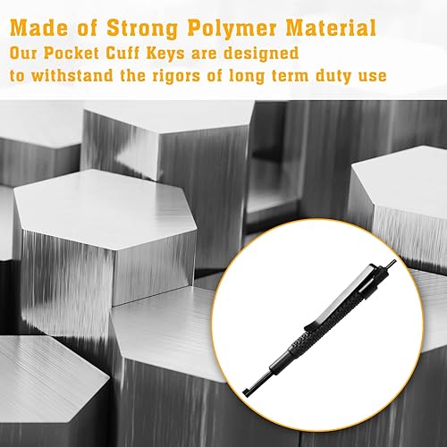 Miniatura 4 de Llave Universal de Esposas de Bolsillo con Acabado de Polímero Resistente, Clip de Llaves de Esposas Policiales para Todas las Esposas de la Serie