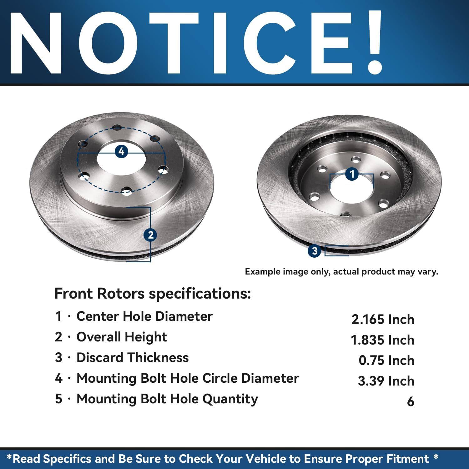 Detroit Axle - Front Brake Kit for 2010-21 Ford Expedition F-150 Lincoln Navigator Disc Brake Rotors Ceramic Brakes Pads 2011 2012 2013 2014 2015 2016 2017 2018 2019 2020 Replacement