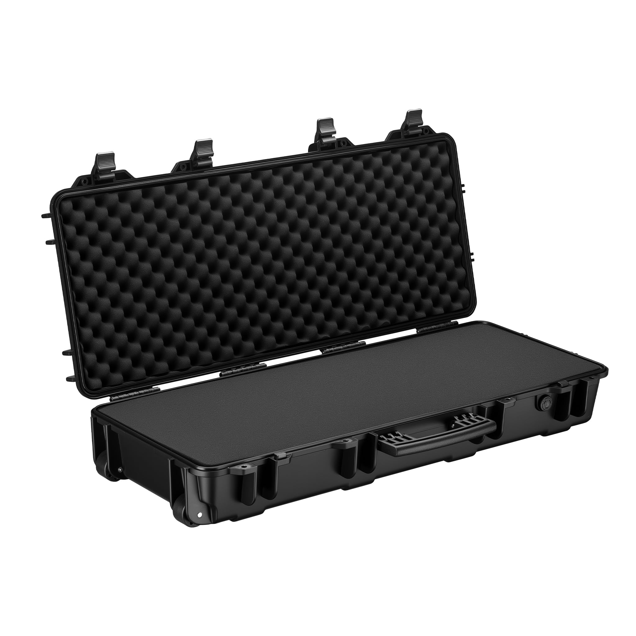 WilTec Maletín para Armas largas 97.8 x 42 x 17.3 cm con Espuma pre-Cortada Compacto y Ligero de PP para Transporte Seguro de Rifles y escopetas con asa ergonómica