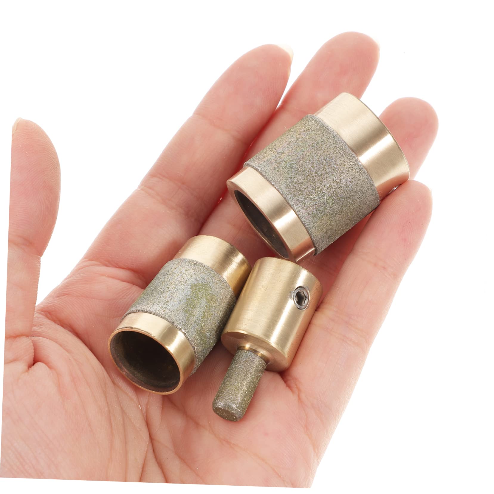Juego de Muelas Abrasivas para Vidrio, 3 Piezas, Núcleo de Cobre | Esmeril de Latón, para Piedra y Manualidades, Ahorro de Esfuerzo, Fabricación de Vidrieras, Uso Prolongado