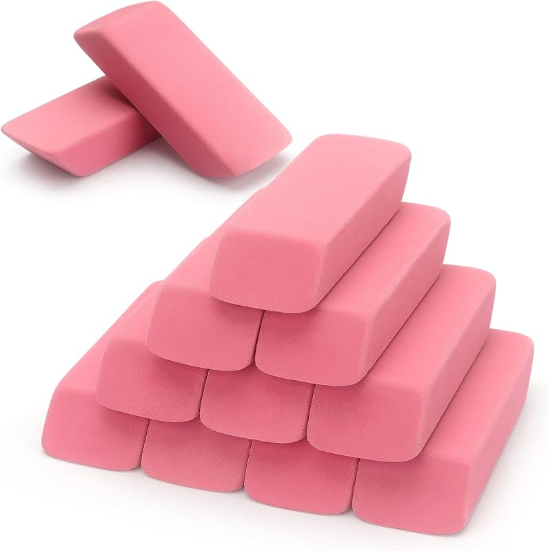 ZZTX 12 Pack Pink Erasers, Art Erasers for Drawing | Clean erasing, For school & art
