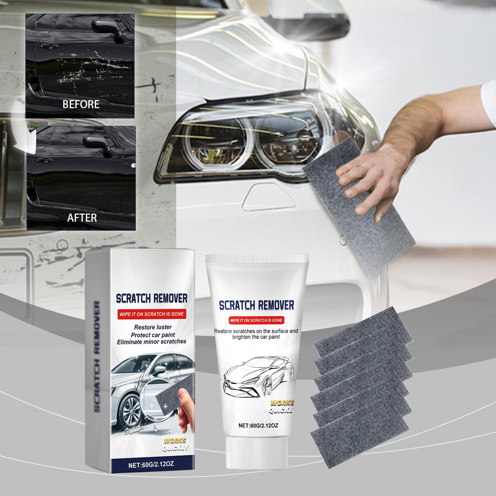Roppe Panno Nano Sparkle per Graffi Auto,Nano Magic Riparazione Graffi
