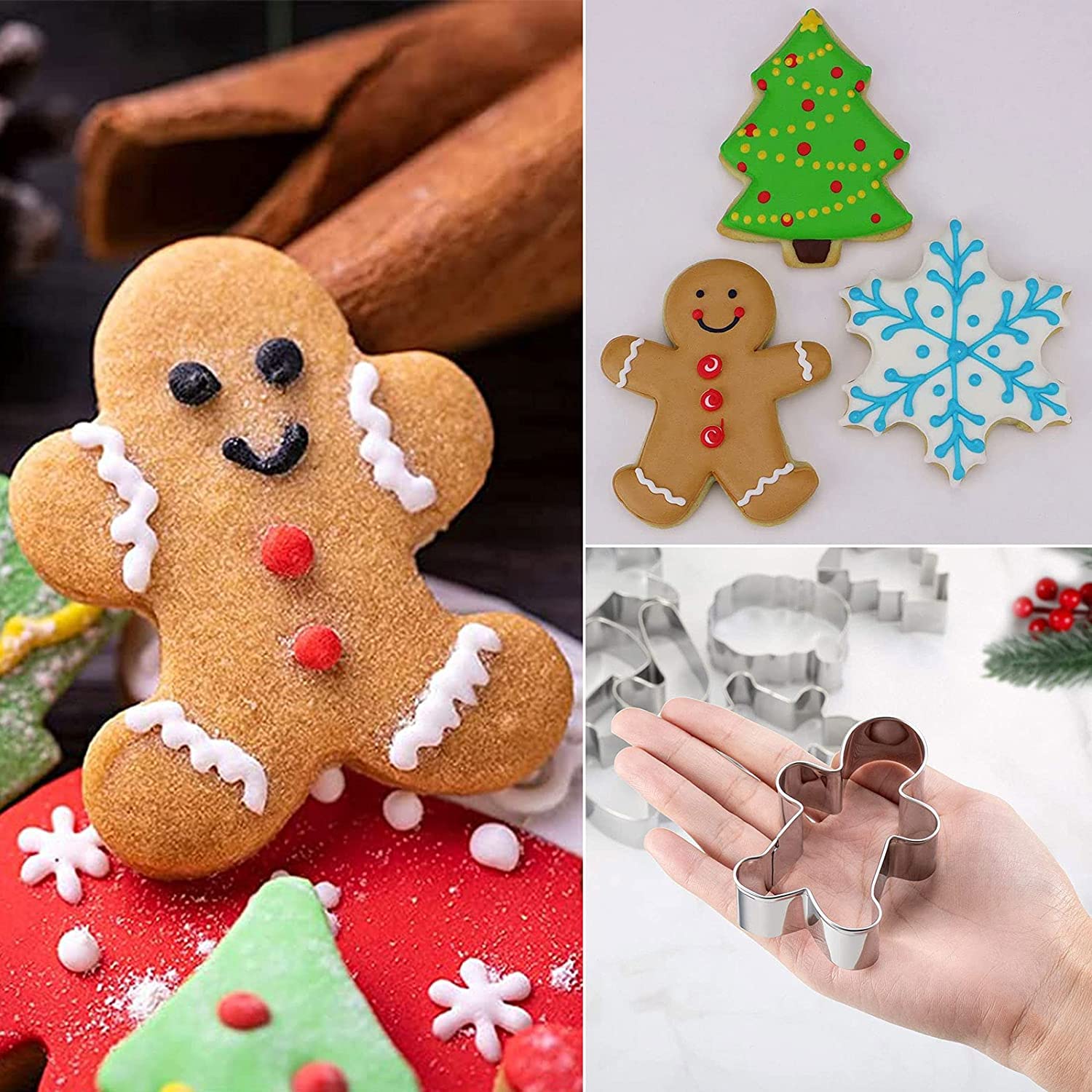 Lot De 20 Emporte-Pièces De Noël - Bonhomme Pain D'Épice, Flocon, Sapin, Bonhomme De Neige - 6