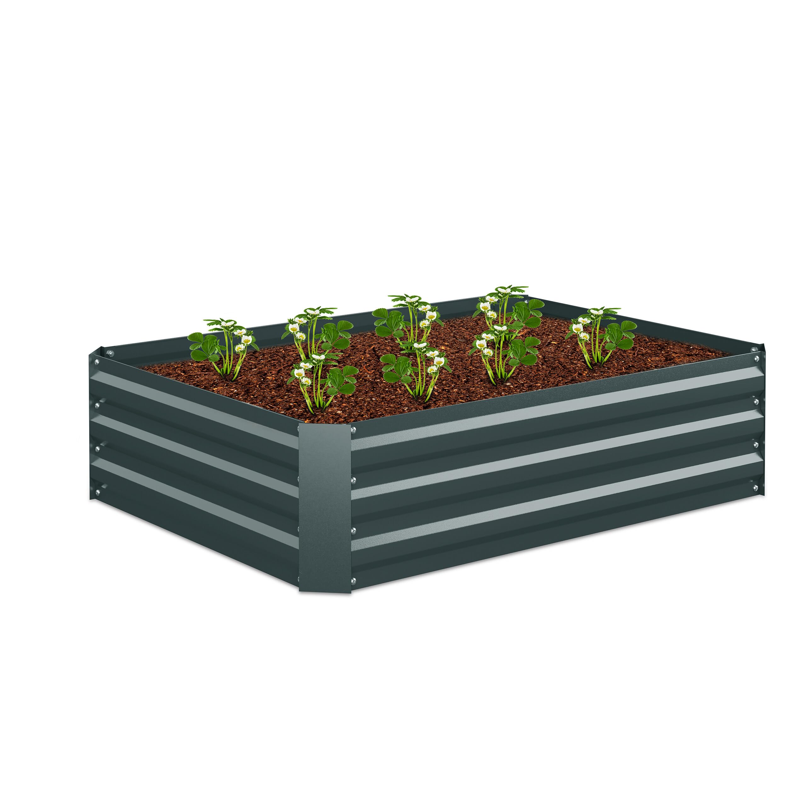 Relaxdays Huerto Urbano, Metal Galvanizado, Jardinera para Flores, Plantas y Verduras, 30 x 120 x 90 cm, Color a Elegir