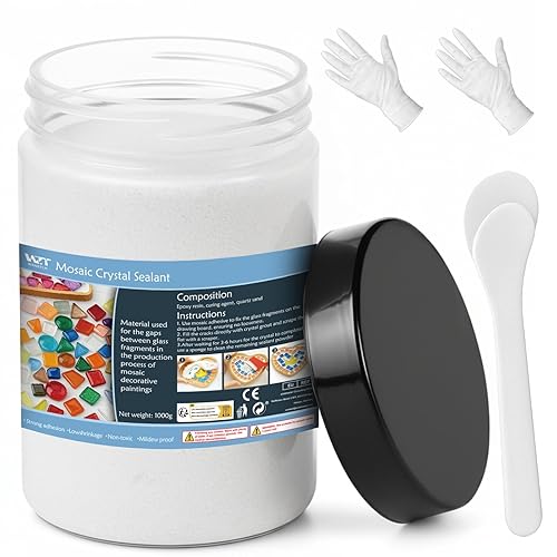 Lechada de mosaico para manualidades, lechada blanca de secado rápido, agente de calafateo listo para usar para arte de vidrio de bricolaje, regalos