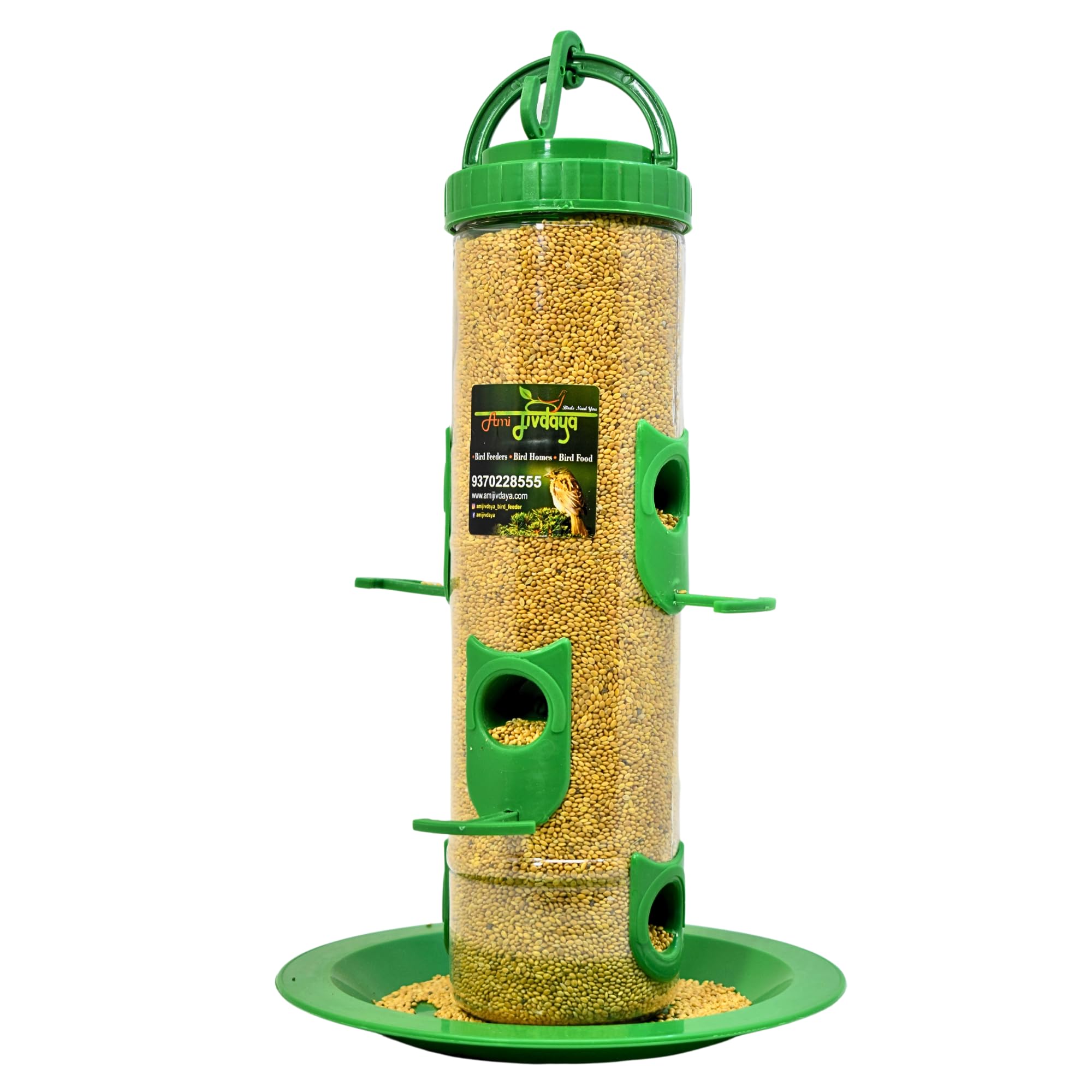 Skybeings Plastic Large Bird Feeder | 6 Feed Nozzles | 30cm Height | 900gram Bird Food Capacity | Hanging Bird Feeder for Balcony | Bird Food Feeder | Garden Outdoor Hanging Bird Feeder | 1 psc Green (B0CRF6LYGZ) Amazon Price History, Amazon Price Tracker