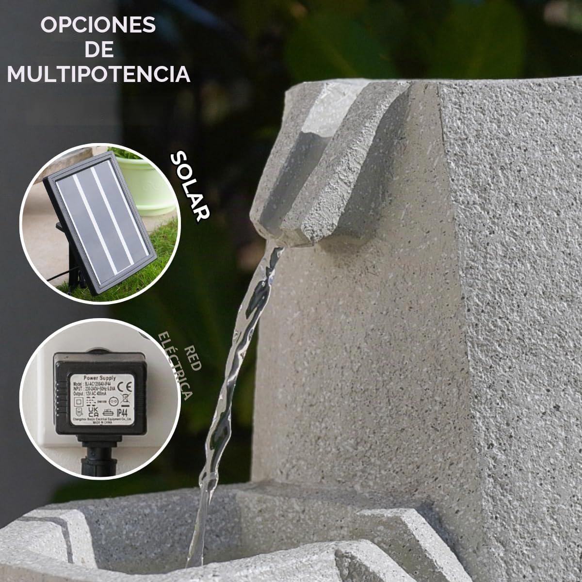 Festive Lights Fuente solar en cascada LED blanca, SL122
