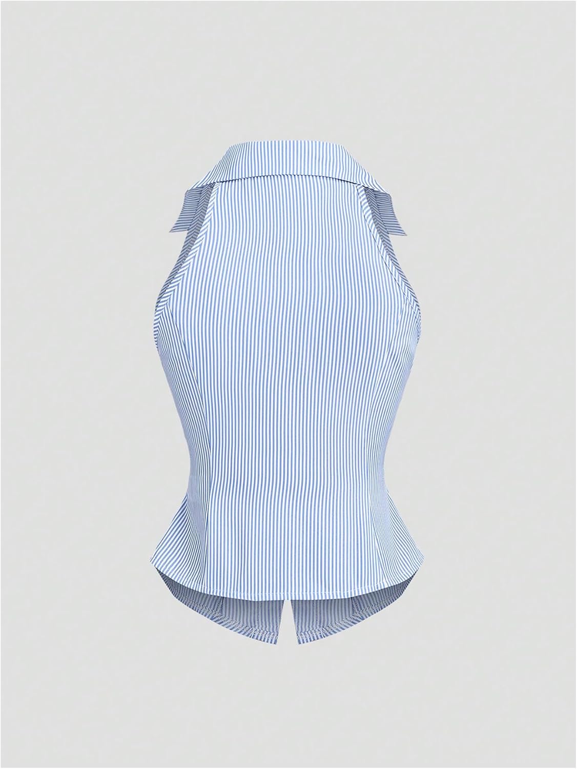 SweatyRocks Women's Striped Button Down Sleeveless Shirt Collared Slim Fit Blouse Tank Top - Image 2