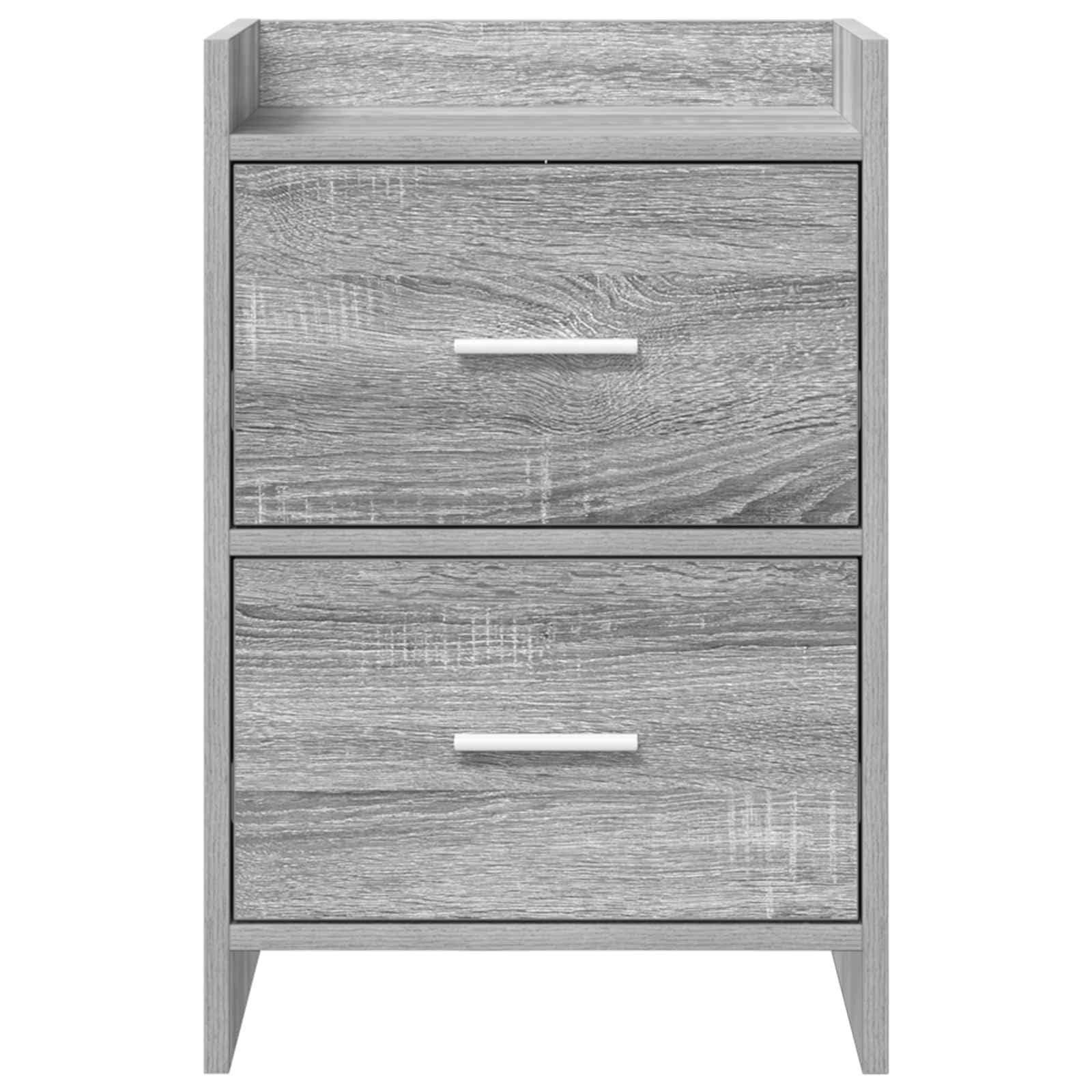 Comodino grigio sonoma, 40 x 30 x 60 cm, in legno con 2 cassetti, per camera da letto, soggiorno, corridoio, cameretta dei bambini, pratico ripiano, stabile, struttura leggera, robusto