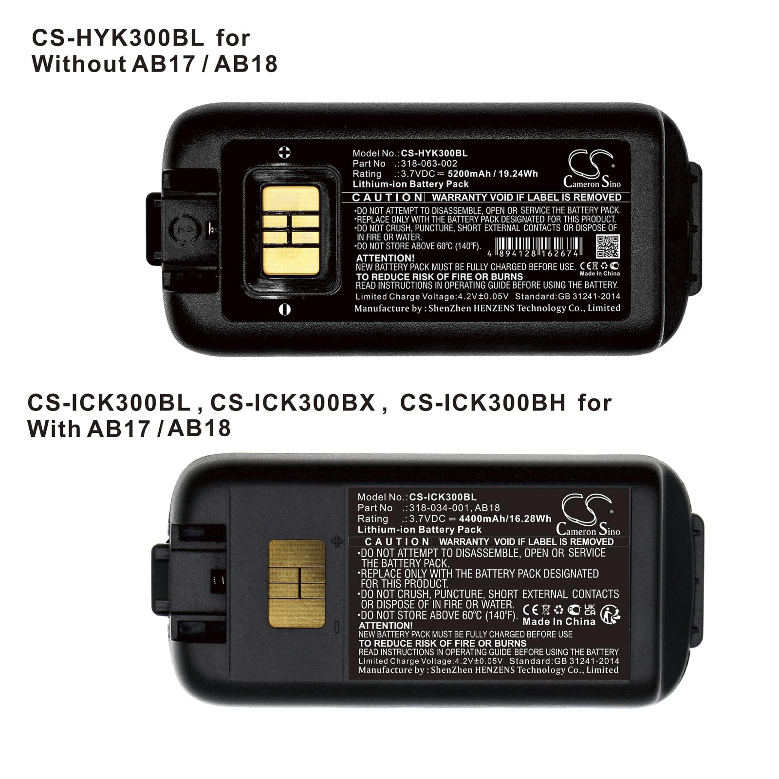 TECHTEK Batteria 6800mAh compatibile con Intermec CK3, CK3A, CK3B, CK3C, CK3C1, CK3N, CK3N1, CK3R, CK3X, EDA61K