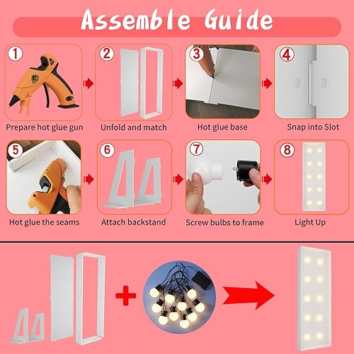 Vista 104 de Marco de números iluminados de 4 pies precortado, números de marquesina gigante, números 7, números de mosaico para globos, decoraciones de Número