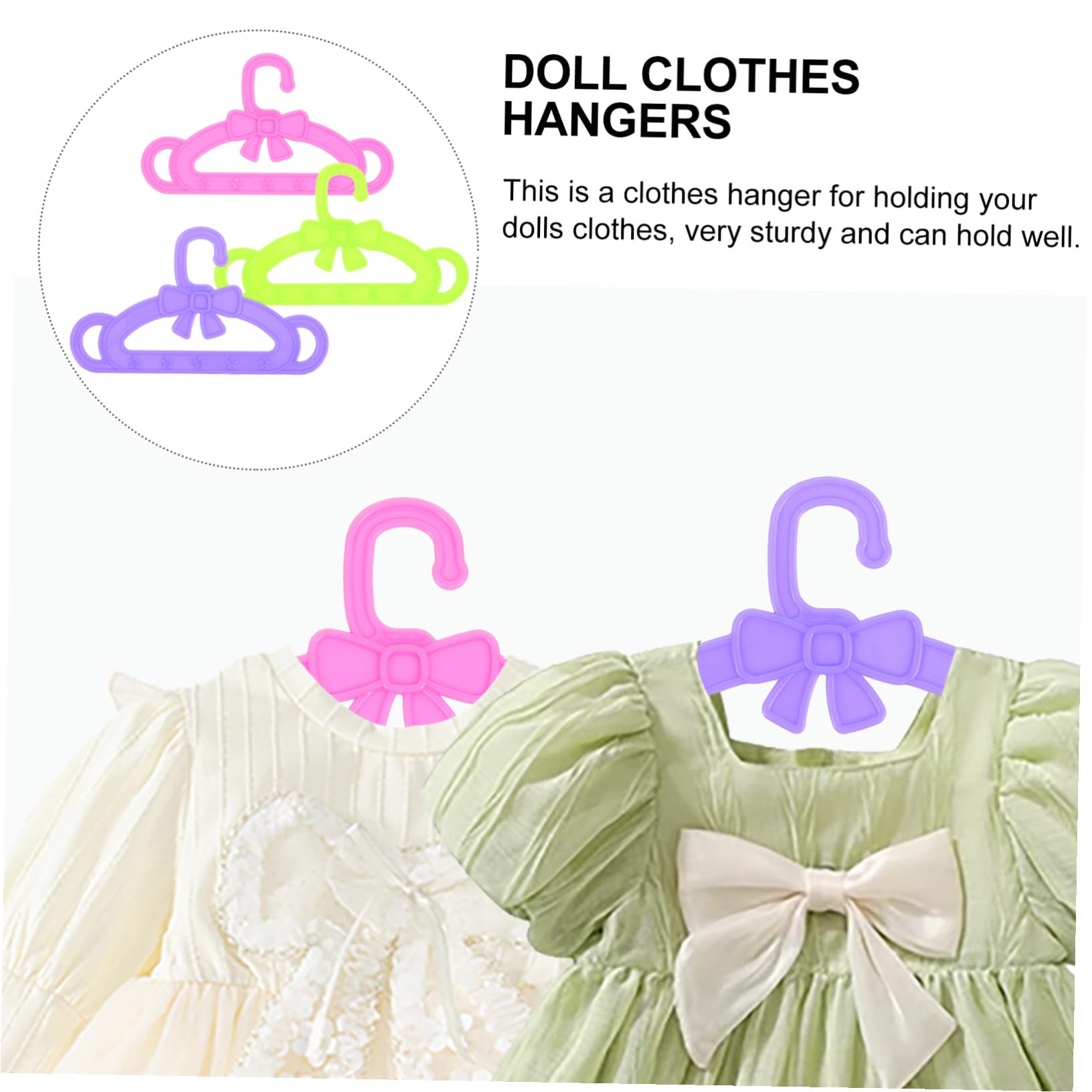 Gatuida 15 Perchas de Plástico para Ropa de Muñecas 15 Unidades Accesorios para Muñecas , para Niñas Juguetes para Bebés y Niñas