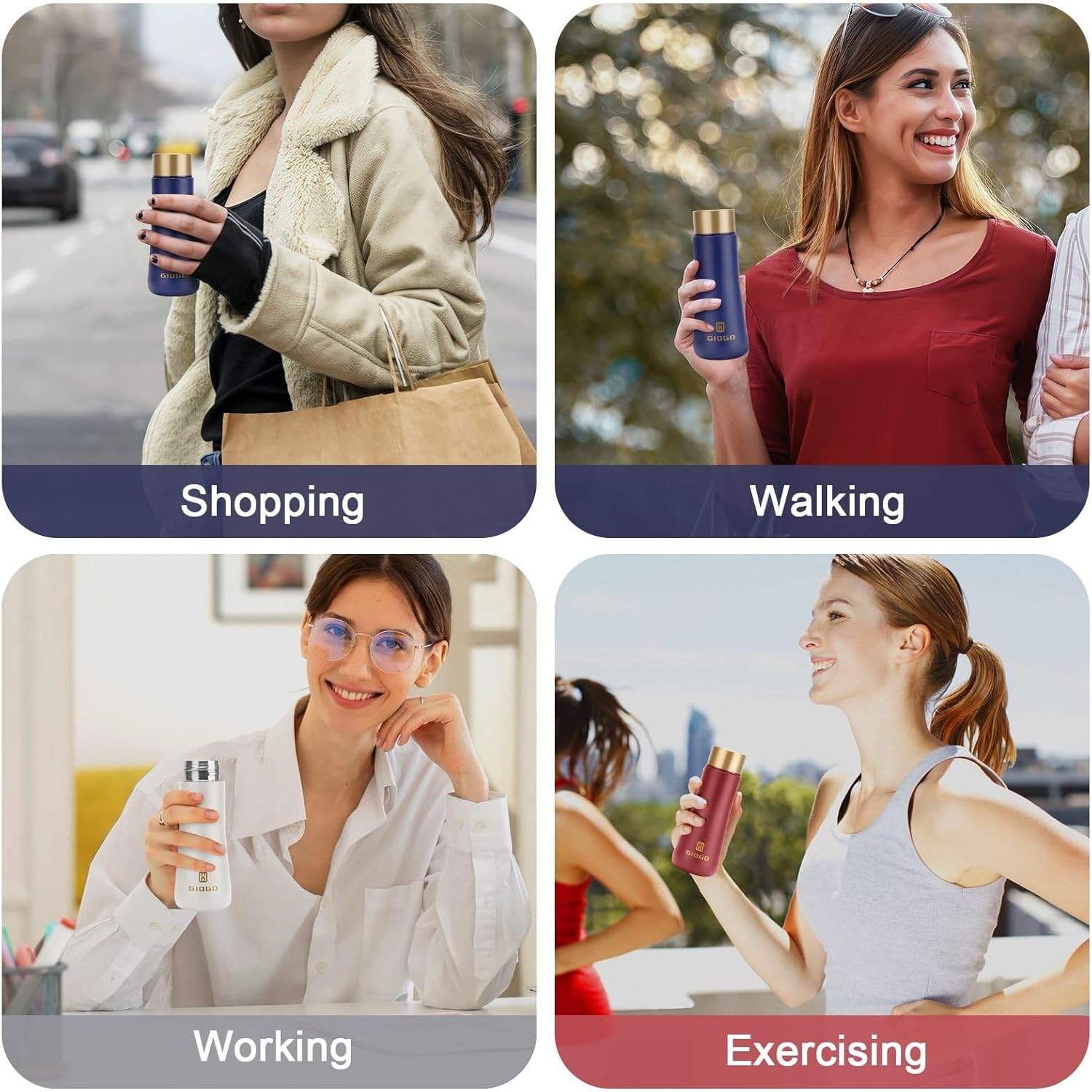 Small Thermo Bottle Slim Mini Vacuum Insulated Water Bottle 180ml/6.1oz Water Flask Stainless Steel Thermal Water Bottles Thermo for Hot and Cold Drinks Perfect for Purse or Kids Lunch Bag(White) - Image 6