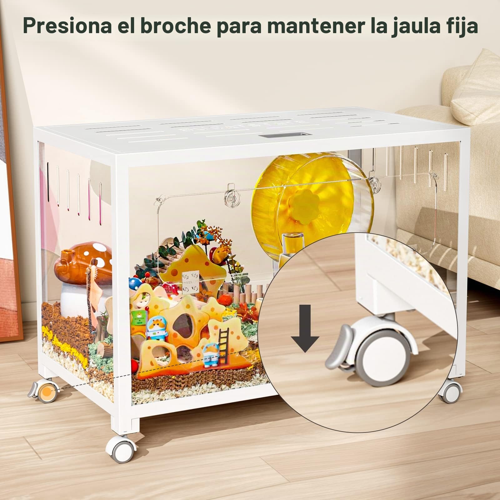 BUCATSTATE Accesorios universales para ruedas y carretillas elevadoras, accesorios de jaula que admiten movimiento y apilamiento, solo para jaula de hámster BUCATSTATE 2.0, no se aplica a Cage 3.0