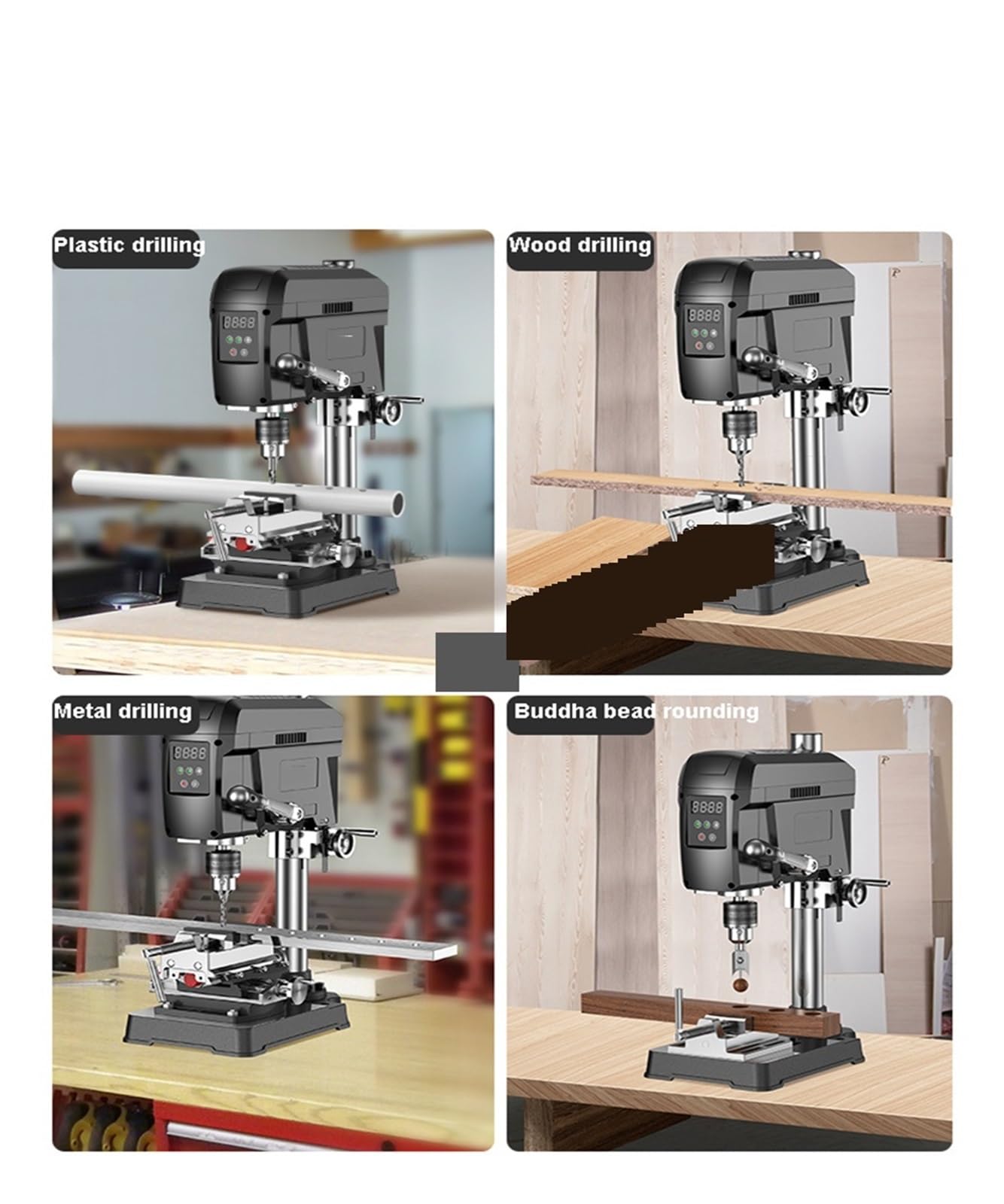 Trapano da Banco Trapano da Banco for Lavorazione del Legno Fai da Te Metallo PVC Perforatore A velocità Variabile Mandrino for Foratura(Orange/Black)