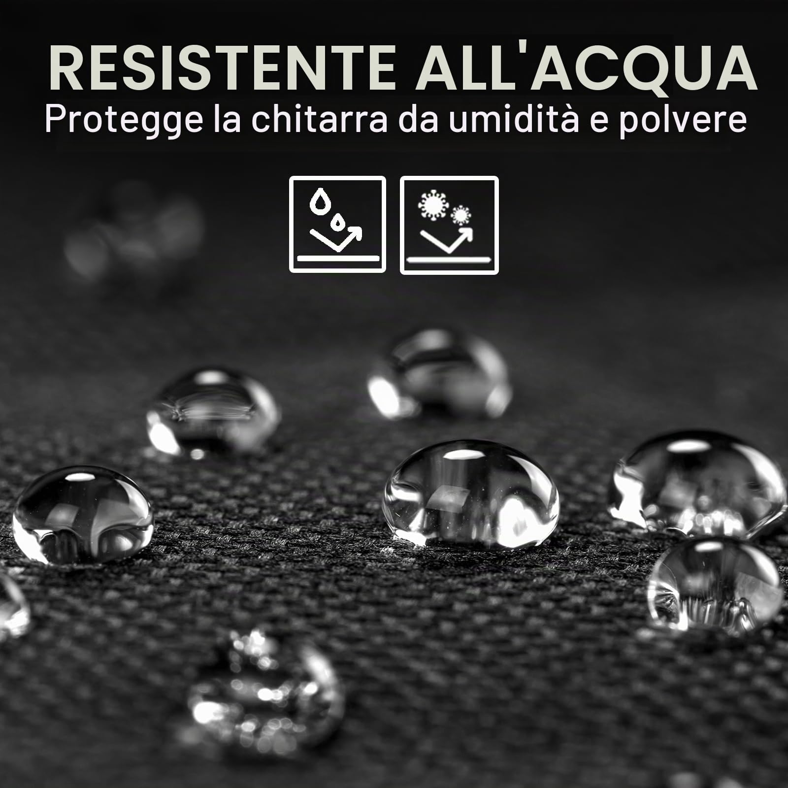 CAHAYA Custodia per Chitarra Universale [Nuova Versione Migliorata] Imbottita con 2 Tasche per Chitarra Acustica Classica ed Elettrica con Striscia Bianca (Misura della Chitarra 40/41/42")