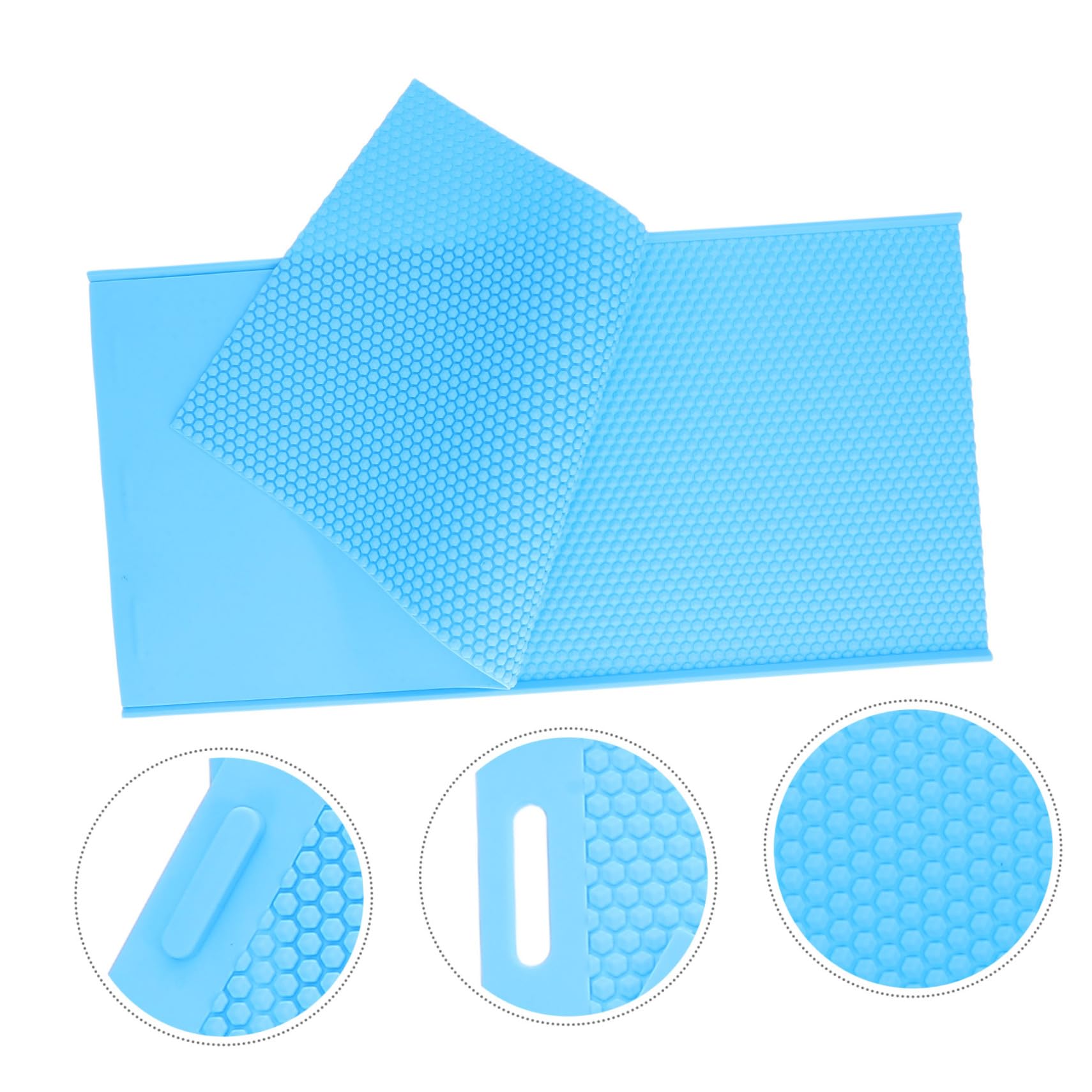 VANZACK Stampo in Silicone per Cera d Api con d Strumento per Fogli Cera Pressati per Apicoltura e Te con Effetto Rilievo Riutilizzabile Colore Azzurro