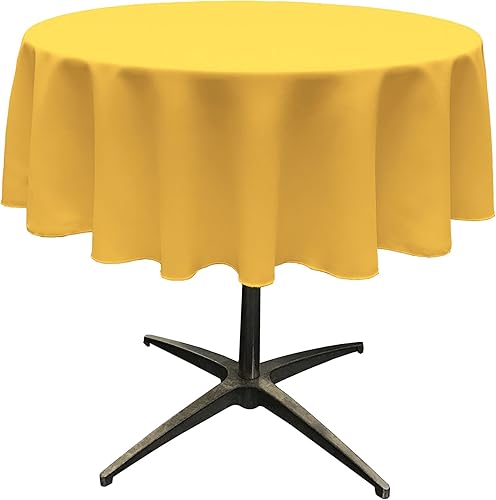 Miniatura 1 de LA Linen - Mantel redondo de popelina de poliéster de 51 pulgadas. Hecho en EE. UU.