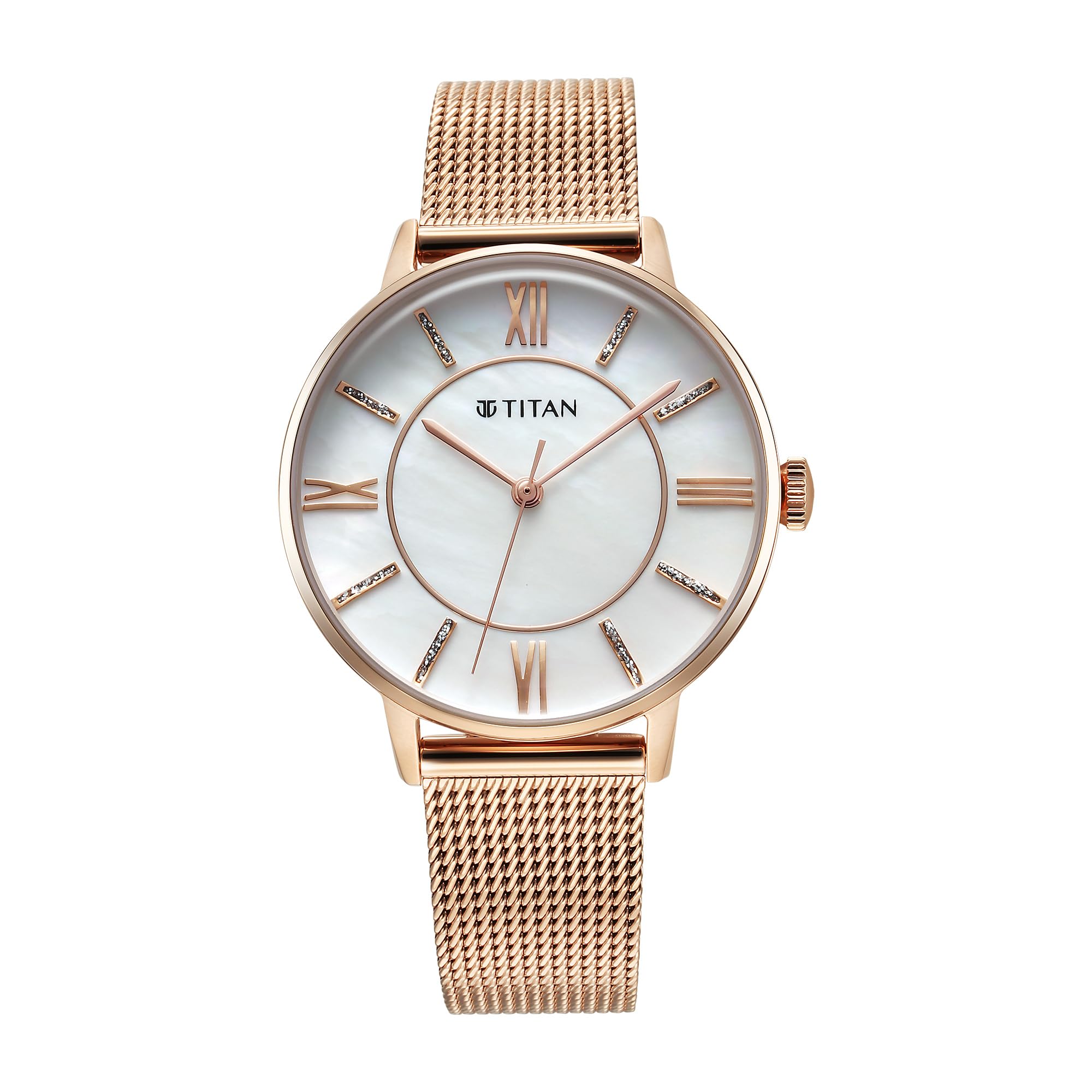 Titan TGIF Quartz Analog Mother of Pearl Dial Rose Gold Stainless Steel Strap Watch for Women-NS95248WM02 (B0CCS4CJJG) Amazon Price History, Amazon Price Tracker