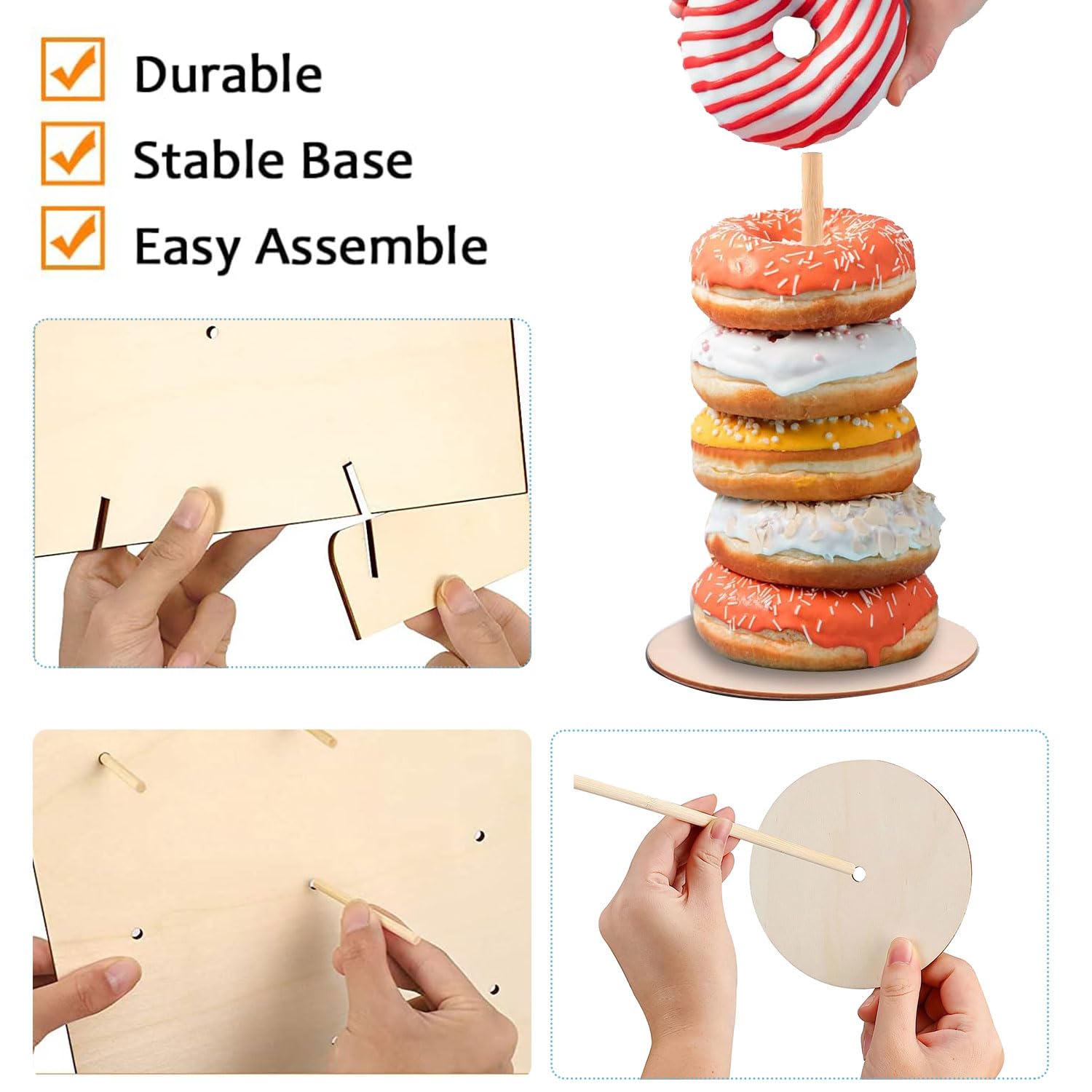 Lot De 24 Moulures Festonnées En Bois Brut Pour Maison, Mur