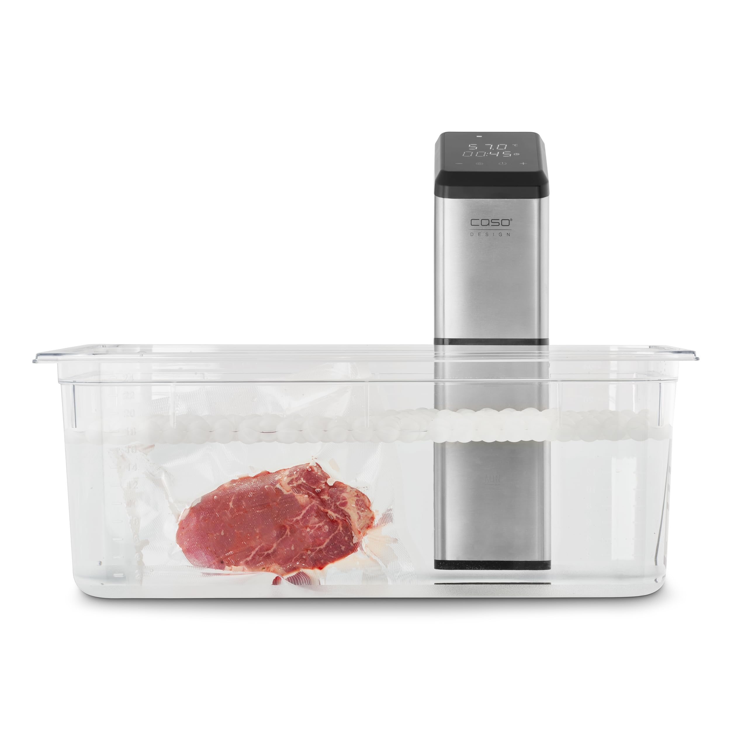 Caso SV 2000 Pro - Sous Vide Roner Cucina a Bassa Temperatura, Argento, Acciaio Inossidabile, 60 Litri, 2000W, 90°C, App Caso Control