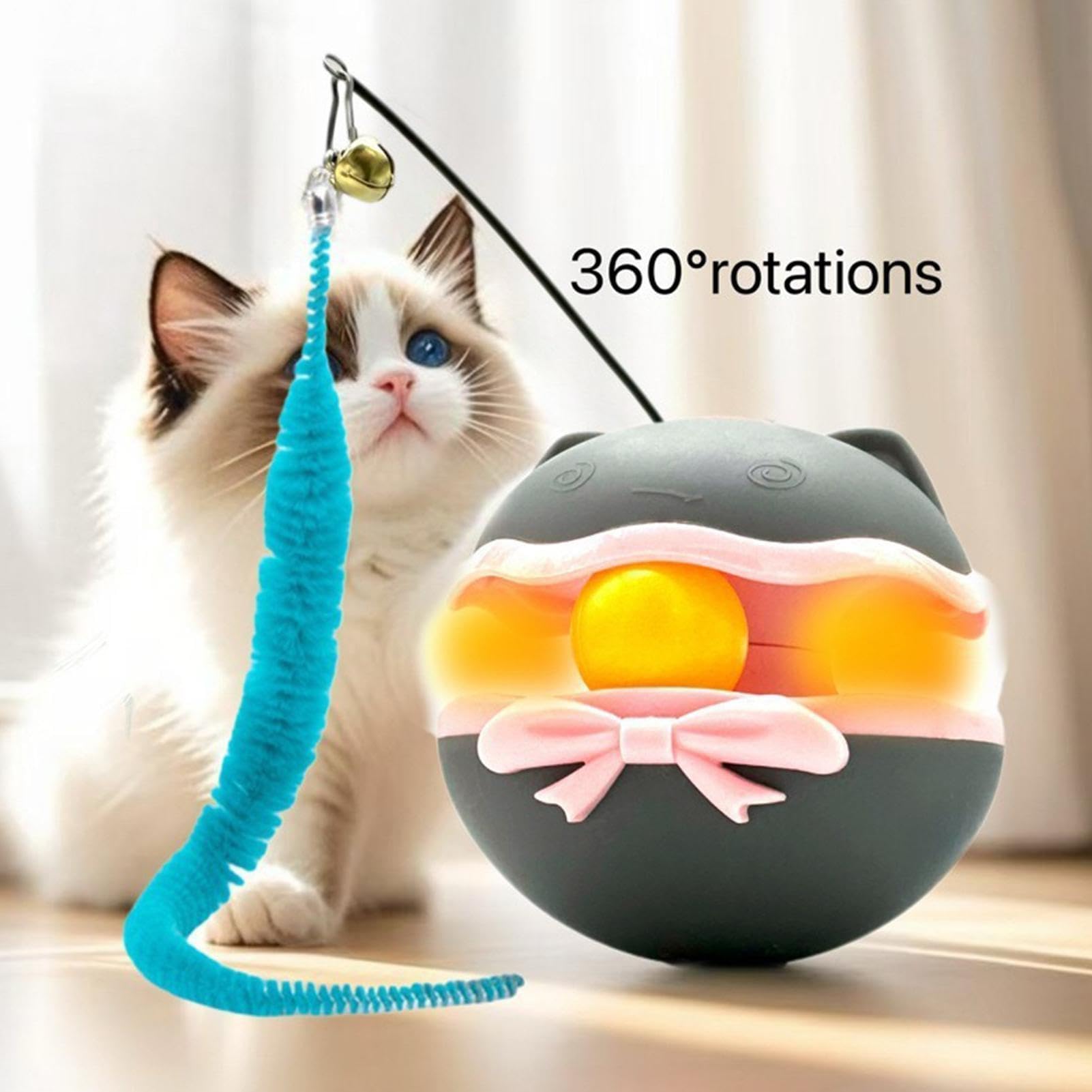 Juguetes para Gatos， Juguete Interactivo de enriquecimiento for Ejercicios Gatos, for criadero, Sala Estar, Dormitorio, apartamento(Light Blue)