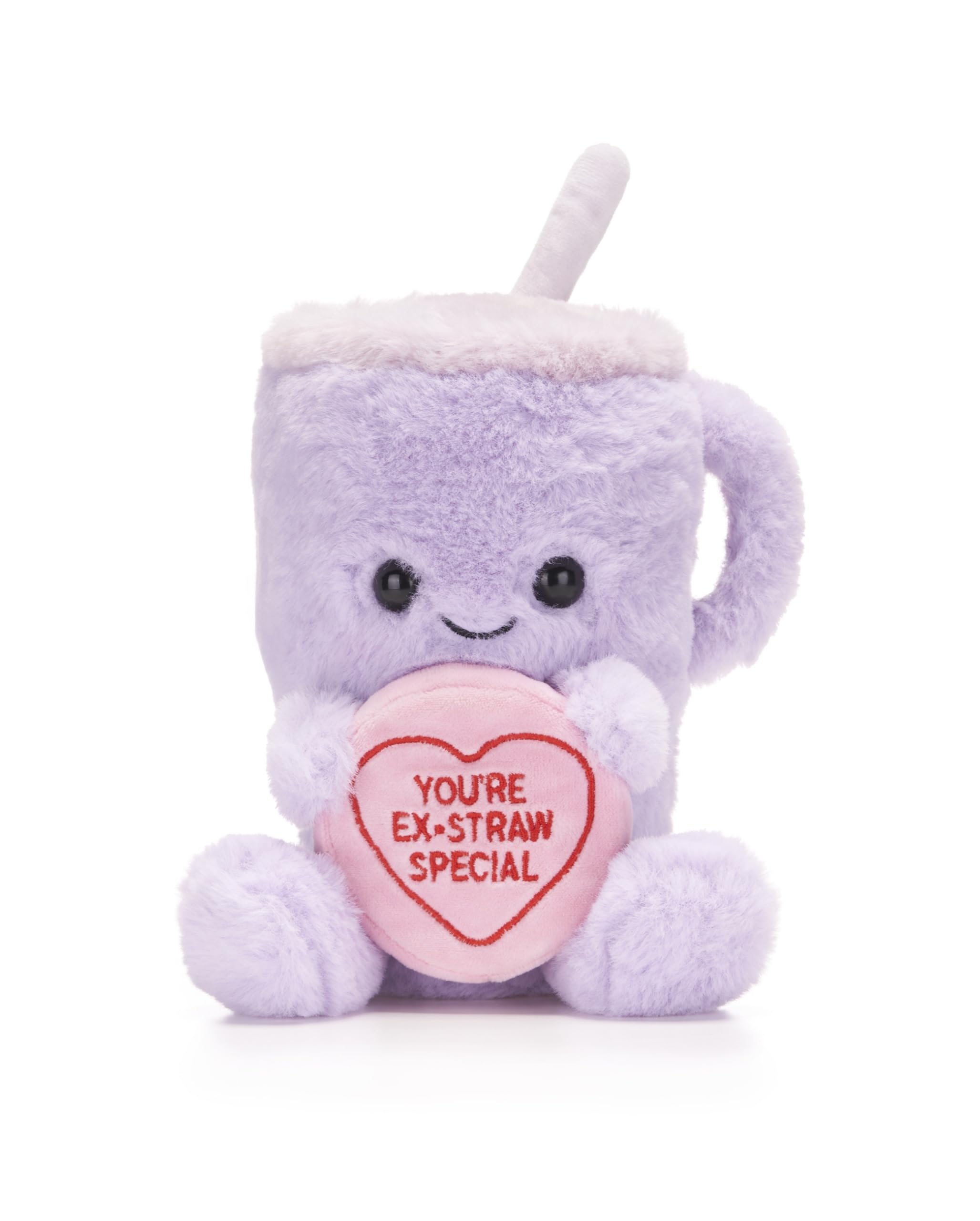 Swizzels Love Hearts 9"/22cm Travel Drinking Cup "You're Ex-Straw Special" Soft Plush Toy