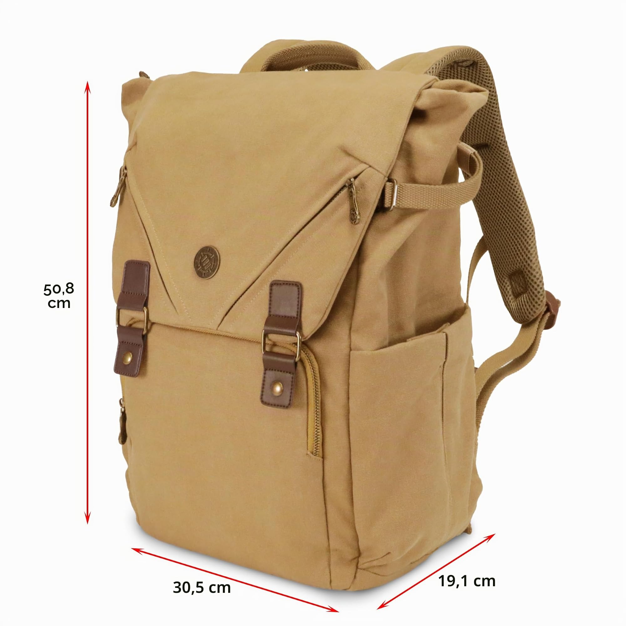 ENHANCE Zaino Venture Canvas DnD - Borsa DM RPG per Dungeons & Dragon con Vassoio per dadi Rimovibile - Borsa da Viaggio per 4-6 Libri, slot per Laptop 17", Schermo DM, Bagagli, Cinghia torace e Mappa