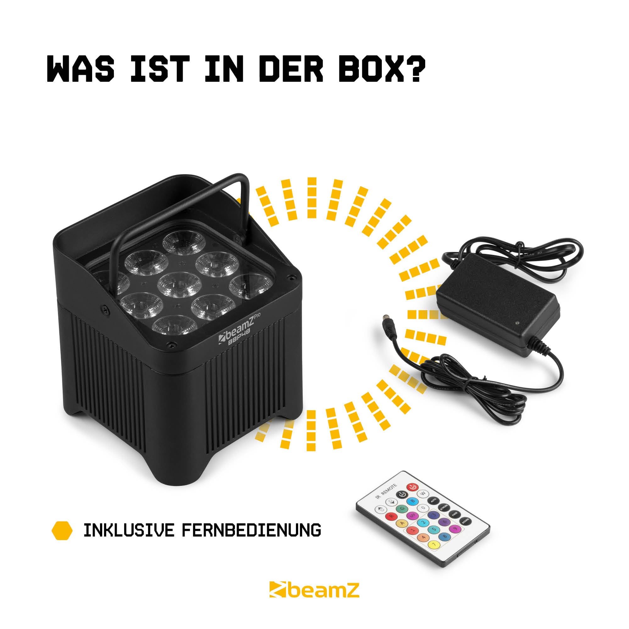 Beamz Pro BBP48 Uplight LED Par Strahler, 8er Set im Flightcase