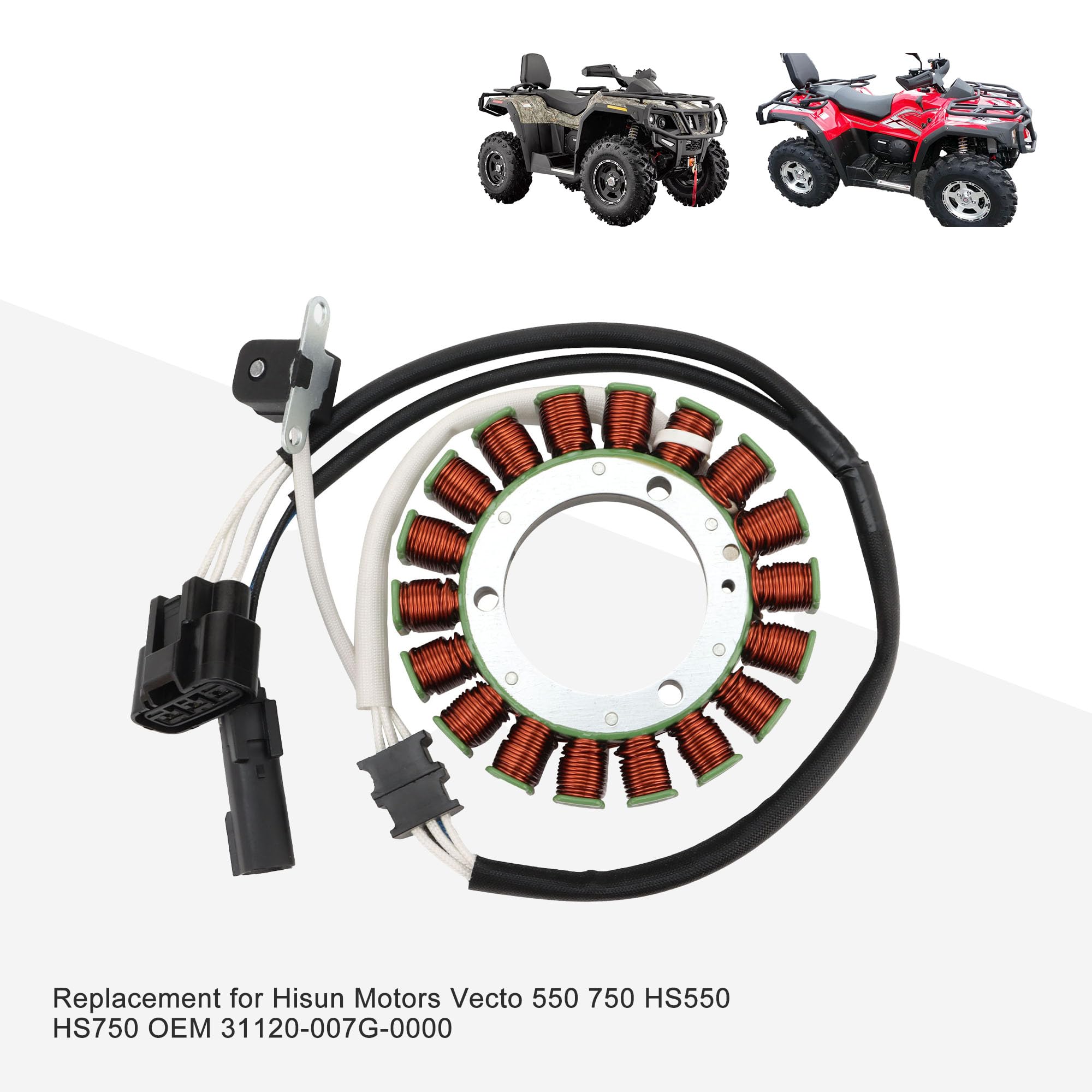 GOOFIT 18 Bobina 5 Bobina di accensione del magnetostatore del generatore di fili Sostituzione per Hisun Motors Vecto 550 750 HS550 HS750 OEM 31120-007G-0000