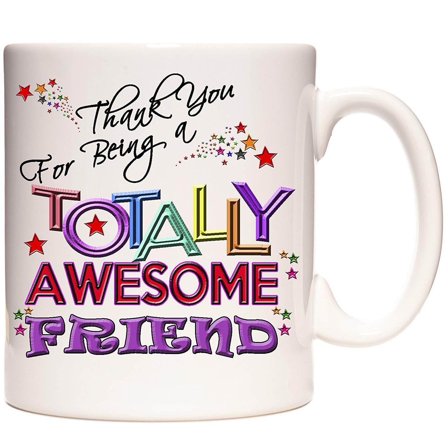 Kazmugz Friend Gift Mug, Thank You For Being A Totally Awesome Friend. Gift For Best Mate For Birthday, Christmas Or Celebration