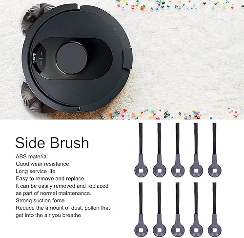 Miniatura 4 de Cepillo lateral, 10 unids fácil mantenimiento cepillo lateral Partes de repuesto para Shark AV2501AE AV2502AE barredora