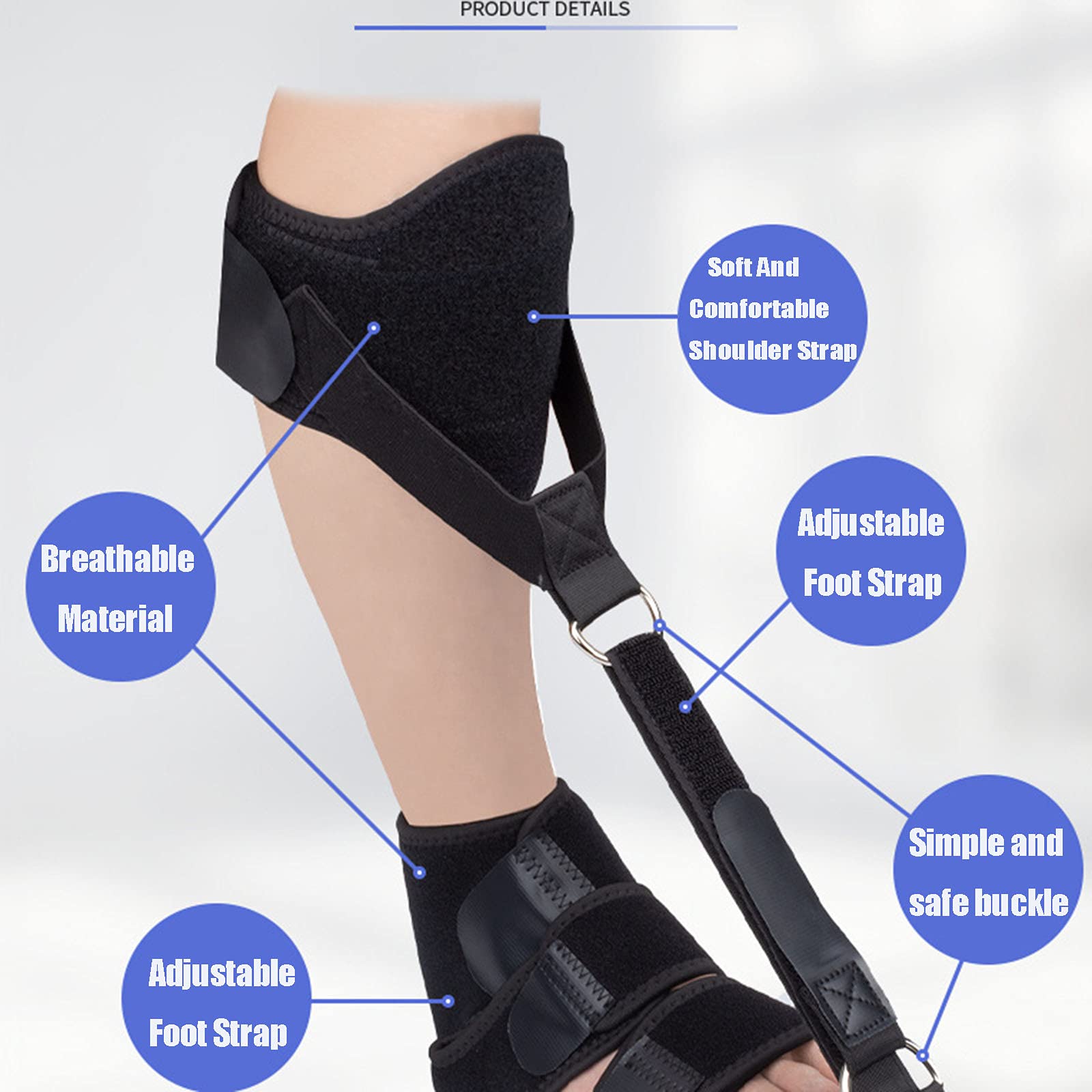 HUANGJUN Férula Nocturna para Fascitis Plantar con Calcetines para Fascitis Plantar y Bola de Masaje de Pies para un Alivio Efectivo del Dolor de la Fascitis Plantar,Right