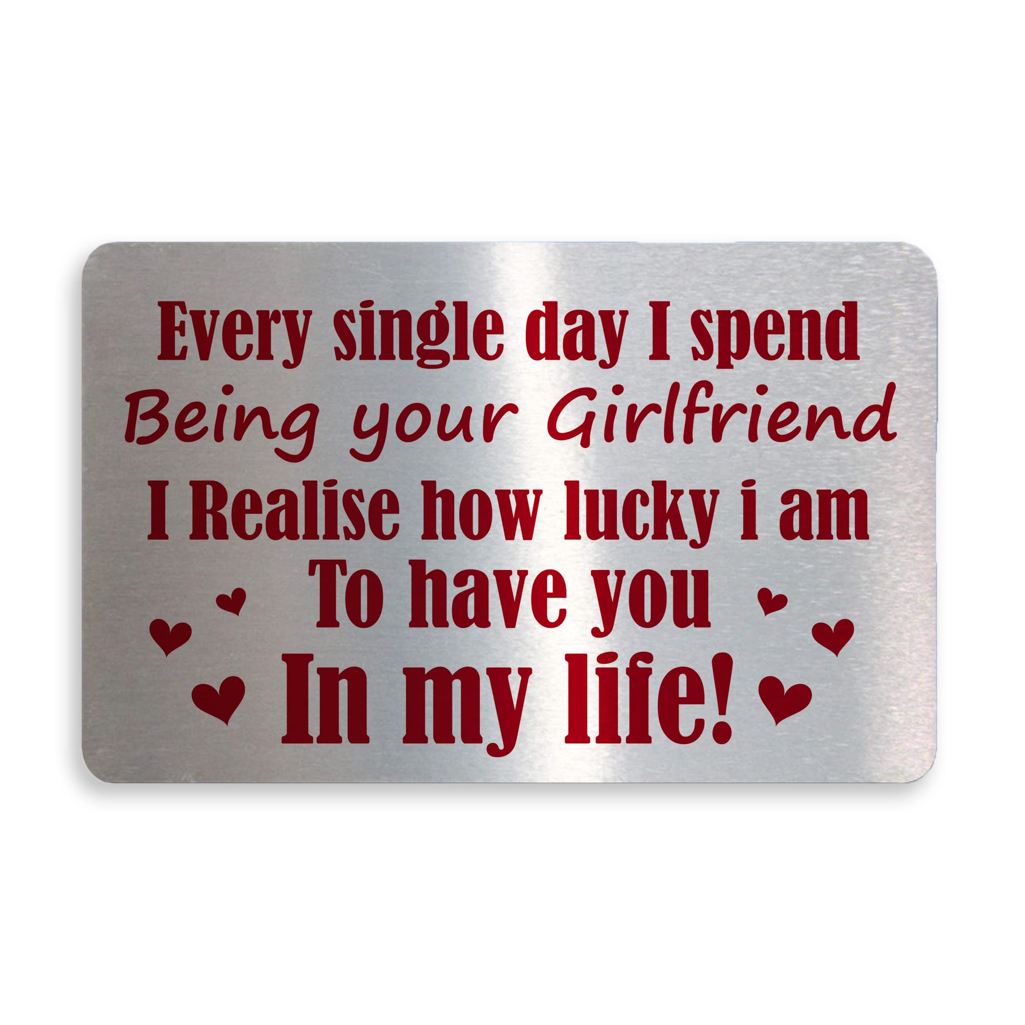 Gift For Boyfriend Valentines Day Anniversary Metal Card Gift For Him Keepsake