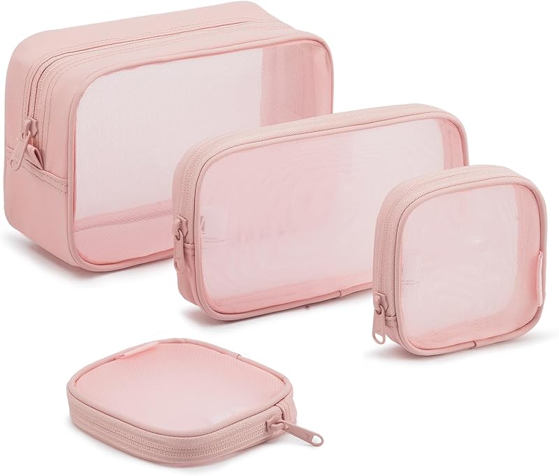 NOL Natural Organic Lifestyle Kit com 4 Necessaires de Maquiagem Rosa