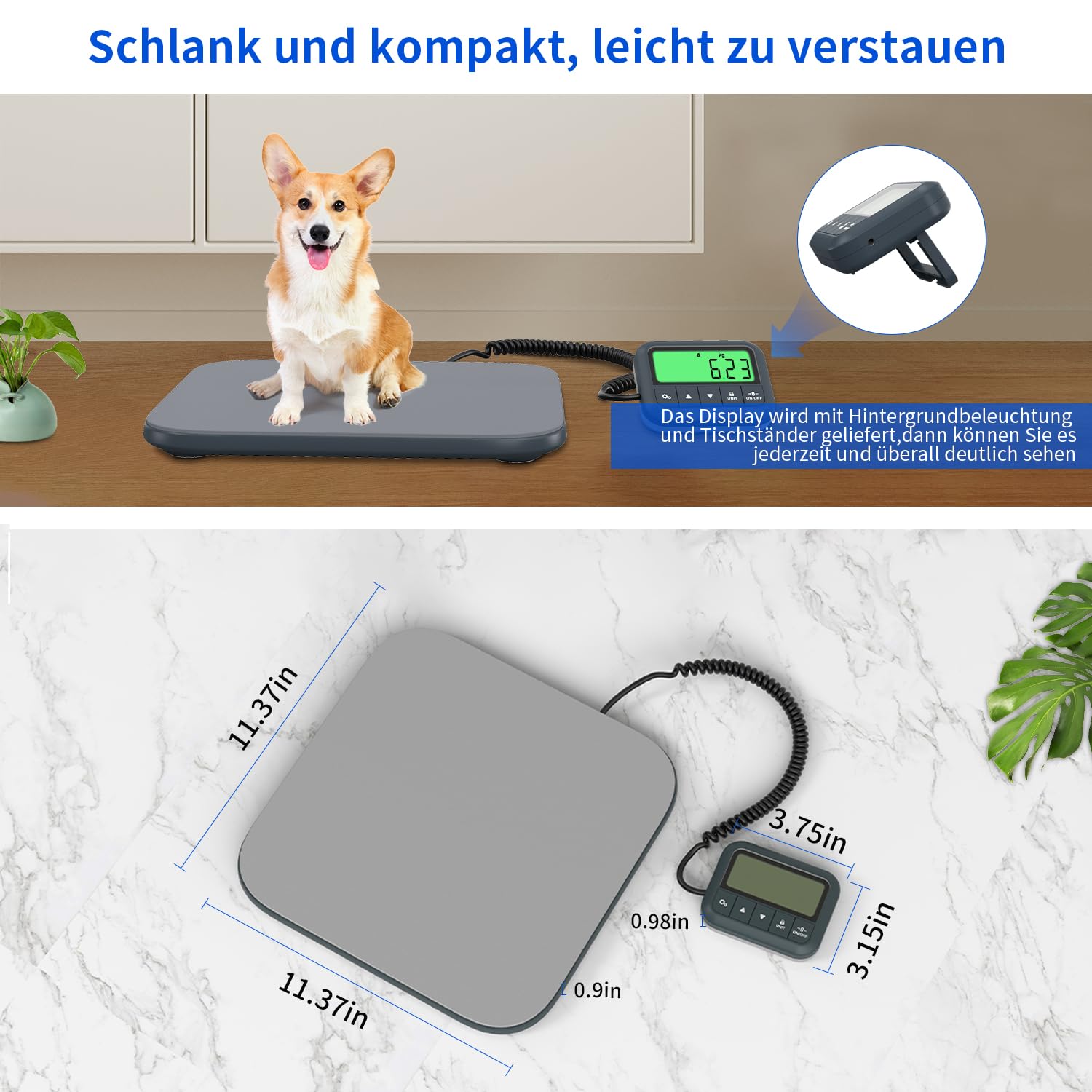 UNIWEIGH Versandwaage,440 lb/0,35 oz Postwaage mit Hold/Tara/Zählfunktion