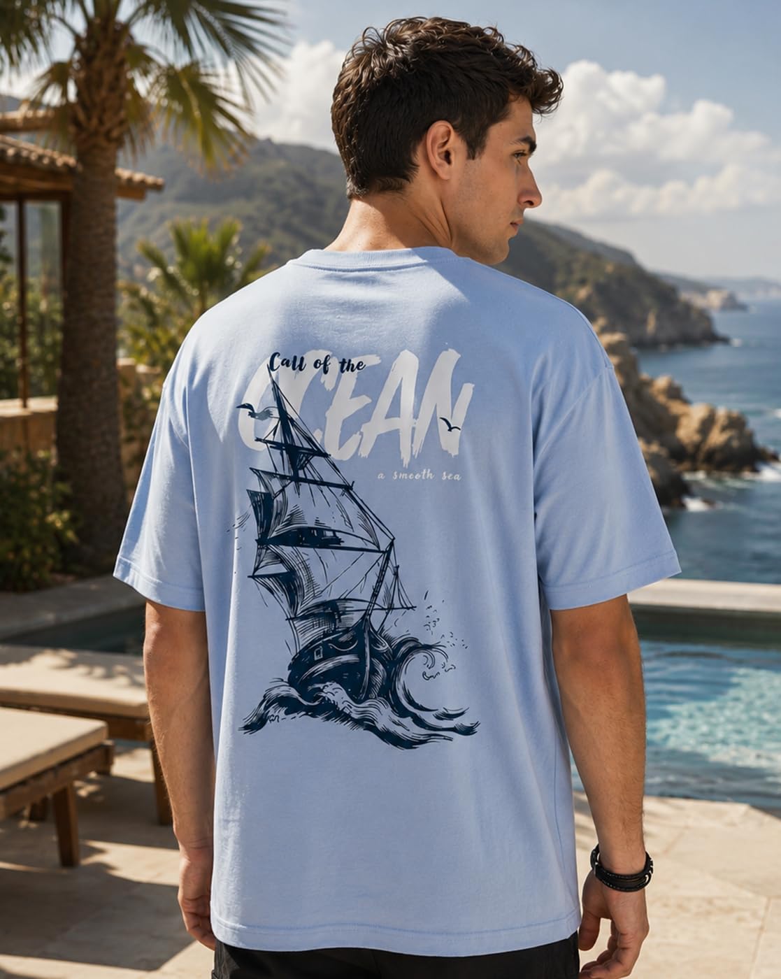NOBERO Camiseta de algodón para hombre con estampado gráfico
