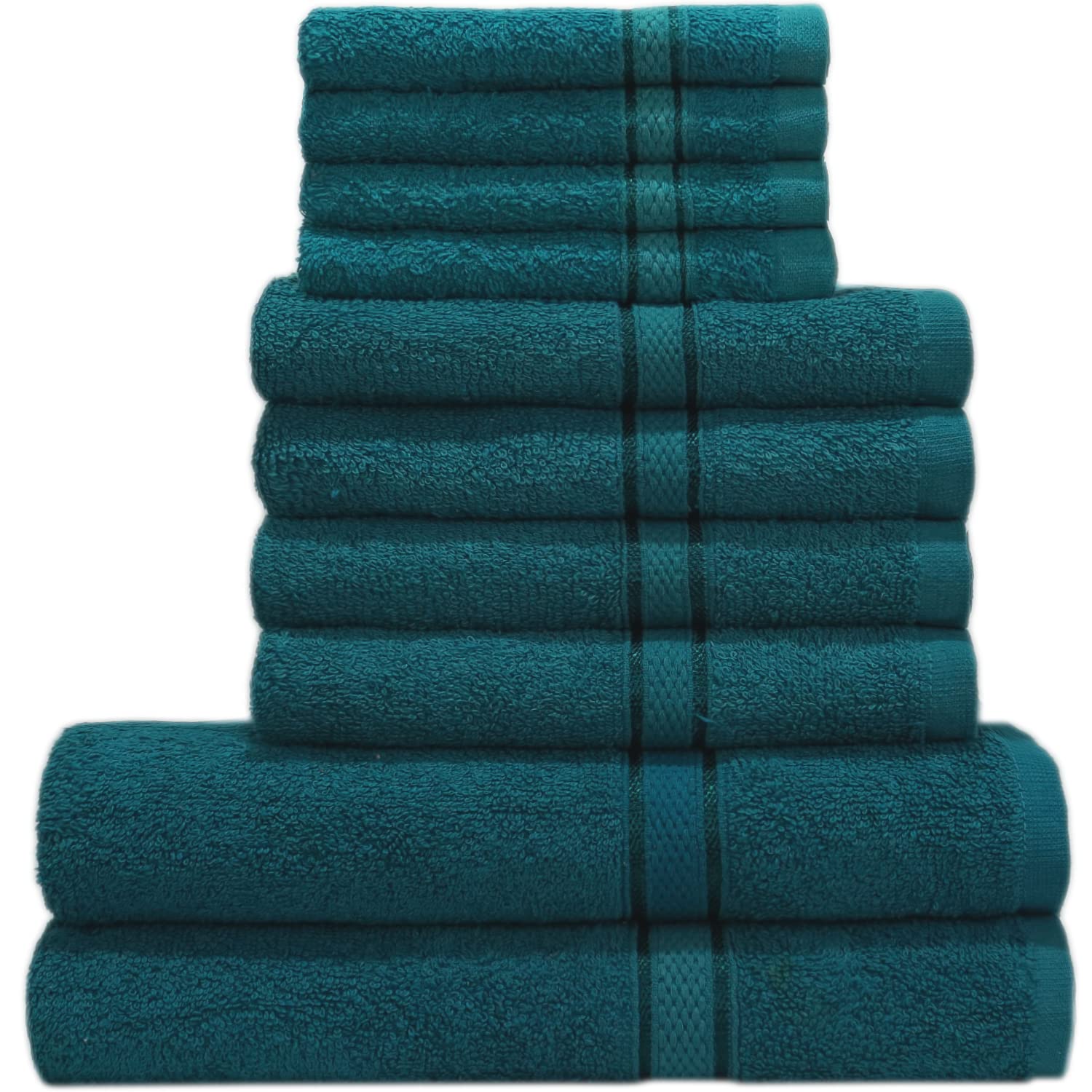 Casabella Jade Green 10 Piece Luxury Soft Towel Bale Set Face Hand Bath Bathroom Towels (10 Pieces, )