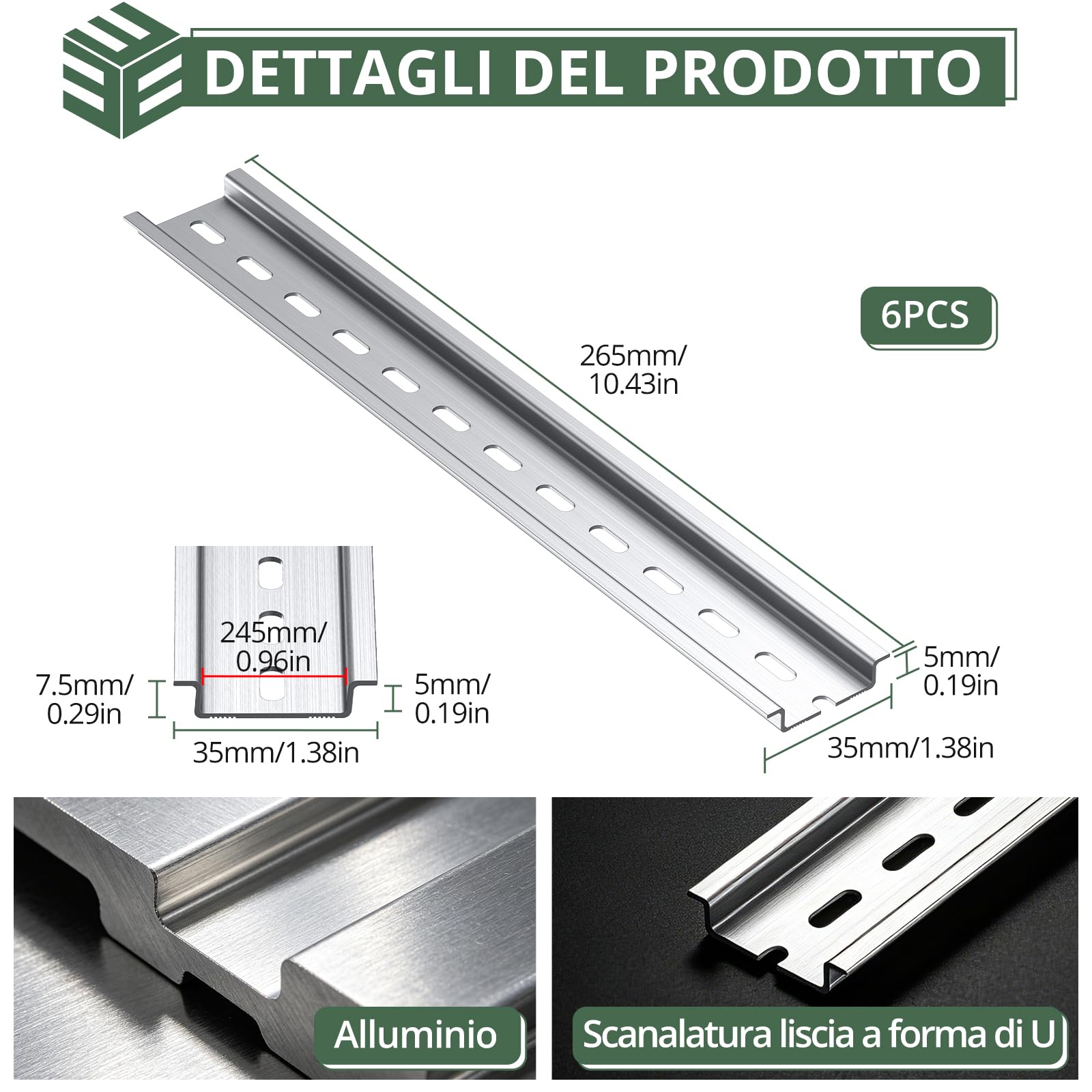 EYPINS Quadro Elettrico 12 Moduli e Guida DIN
