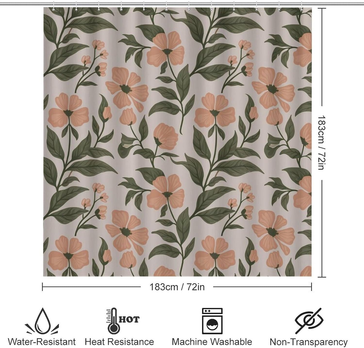 Bathroom Mat Set, Boho Pattern Printed on Bathroom Accessories Sets Complete, Ideal for Apartment RV College Dorm, 72 x 72 inches