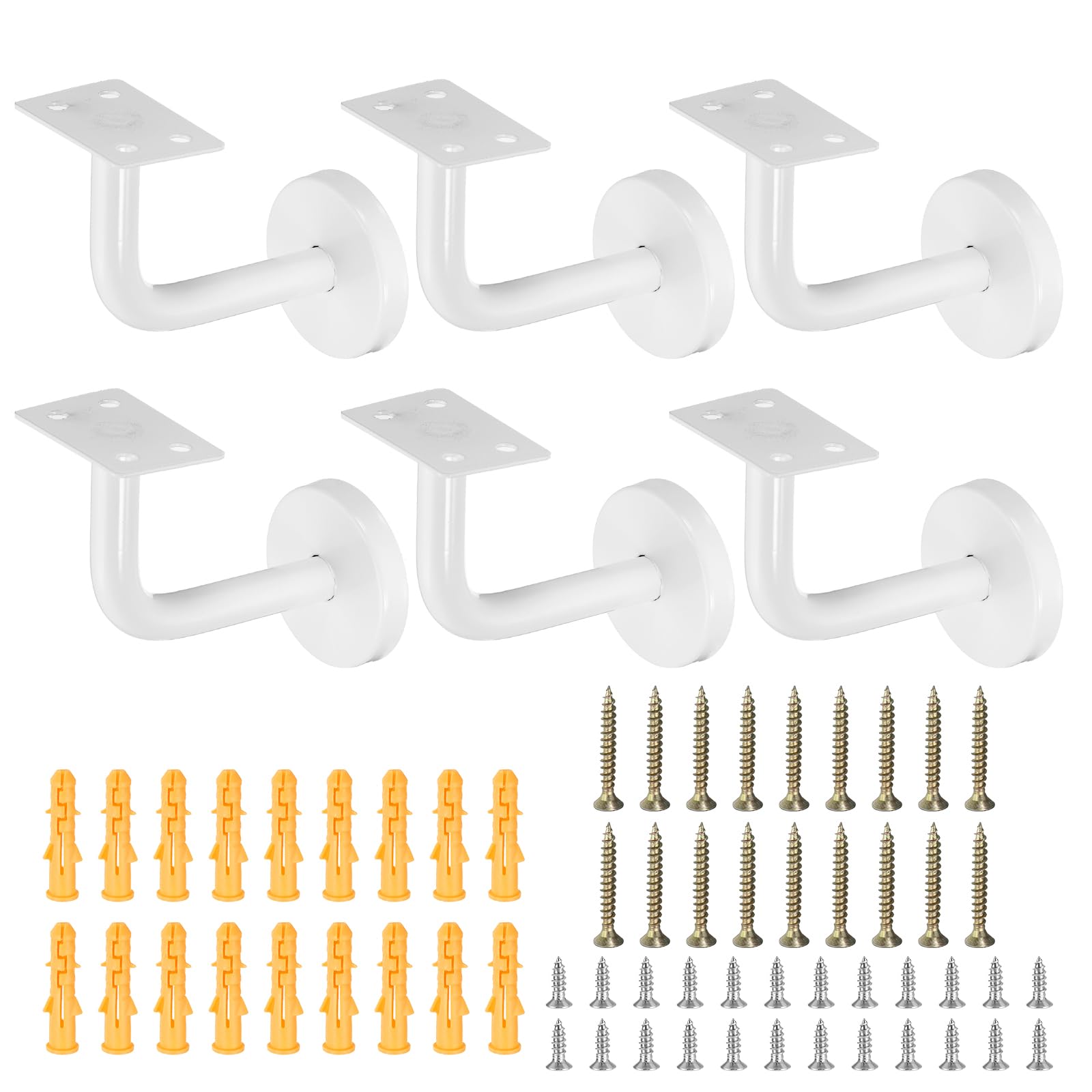 Support de rampe en acier inoxydable uxcell blanc lot de 6 finition haut de gamme pour rail