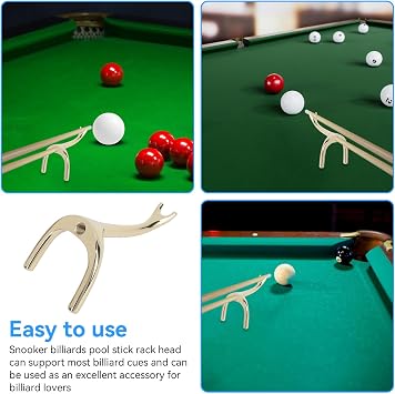 Pool Cue Bridge Head, Imitation Elephant Nose Billiards Stick Fork Holder Accessory Portable Snooker Cue Rests for Pool Table