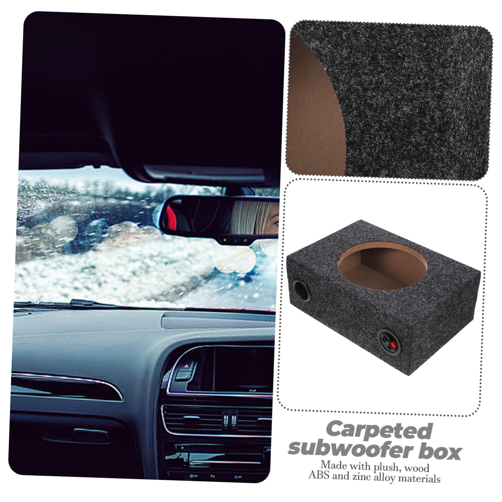 Caja de Subwoofer de 8 Pulgadas para Coche, Cajón Sellado de Madera Negra, Caja de Altavoz Compacta para Bajo Potente, Fácil Instalación en Maletero Automóvil